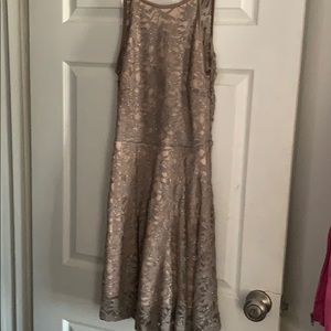 Beige Sparkle Cocktail Dress